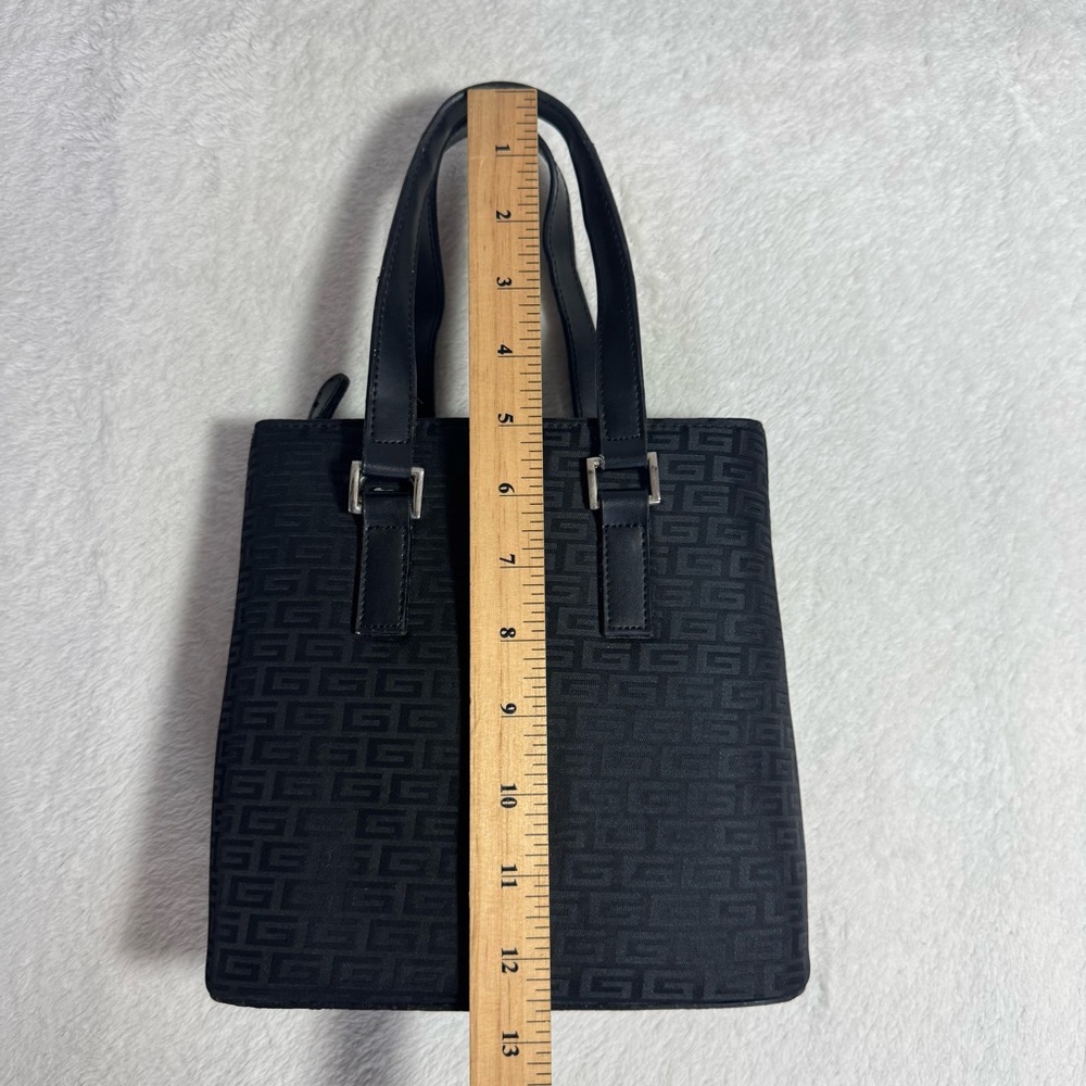 Vintage 90s 2000s Y2K Black Monogram Canvas Purse with Strap - New Deadstock - Picture 4 of 7